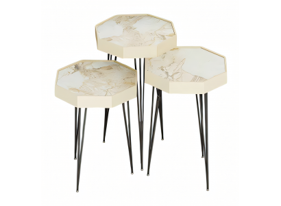 Beistelltisch Holz Beige Elegant Modern