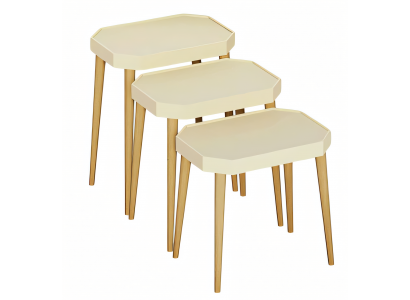 Beistelltisch Holz Beige Elegant Modern