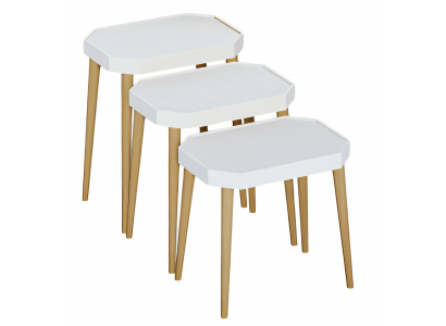 Weiße Holz Beistelltische im modernen Design
