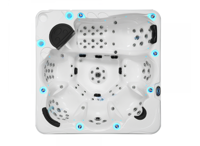 Hot Tub Whirlpool Massagebad Blubberbad Outdoor-Spa Hydromassagewanne 220x220cm