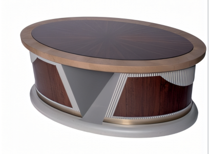 Brauner Holz-Schreibtisch im eleganten Design für Home-Office