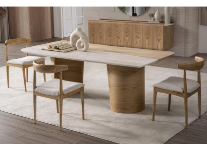 Brauner eleganter Holzstuhl für Esszimmer, Wohnzimmer und Büro
