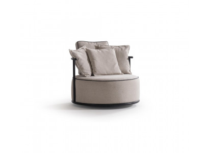 Beiger Stoffsessel im modernen Design aus Textil