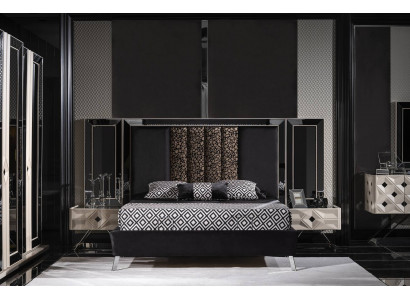 Design Komplett Möbel Moderne Schlafzimmer Bett 2x Nachttische Hochwertig