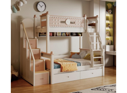 Doppelstockbett Holz Hochbett weiß Etagenbett Stockbett Kinderbett Jugendbett