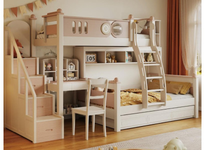 Holz Etagenbett weiß Stockbett Doppelstockbett Jugendbett Kinderbett