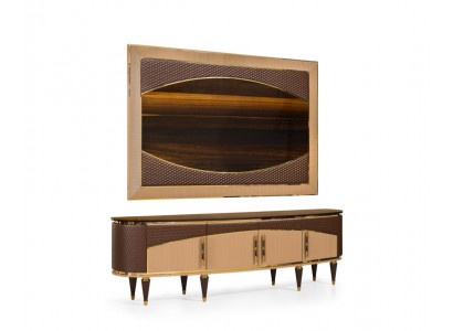 Brauner Holz-TV-Schrank TV-Möbel für das Wohnzimmer TV-kommode