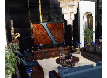 Luxuriöser Brauner TV-Schrank Designer Wohnzimmer Wohnwand