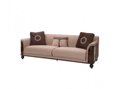 Brauner Stoff-3-Sitzer-Sofa weiches Sofa für das Wohnzimmer Designermöbel