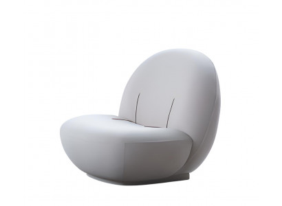 Weißer stilvoller Sessel weicher Stoffsessel Designersessel Wohnzimmermöbel