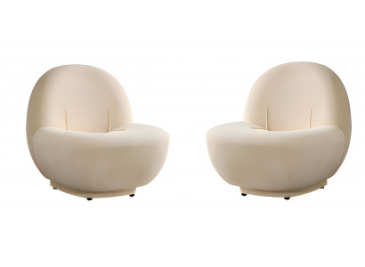 Beiger Stoffsessel weicher Sessel Wohnzimmermöbel Designersessel