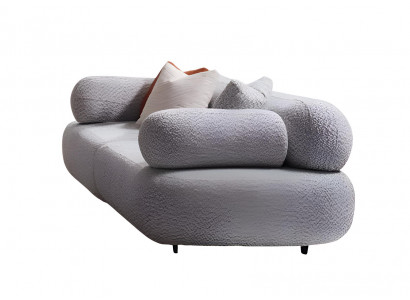 Modernes graues 3-Sitzer-Sofa Stoffsofa Designermöbel für das Wohnzimmer