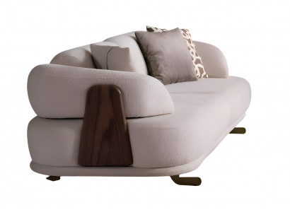 Luxuriöser beiger weicher 3-Sitzer-Sofa Stoffsofa Wohnzimmermöbel Wohnmöbel