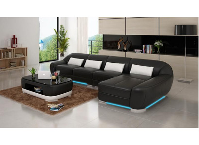 Ledersofa Couch Wohnlandschaft Ecksofa Eck Garnitur Design Modern Sofa G8022C