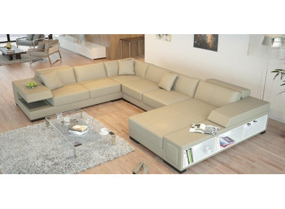 Ecksofa U Form Sofa Couch Polster Ecksofa Wohnlandschaft Ledersofa Badra 