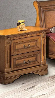 2x Set Klassieke Nachtkastjes Nachtkastje Nachtkonsolen Tafel Massief Hout OSZN