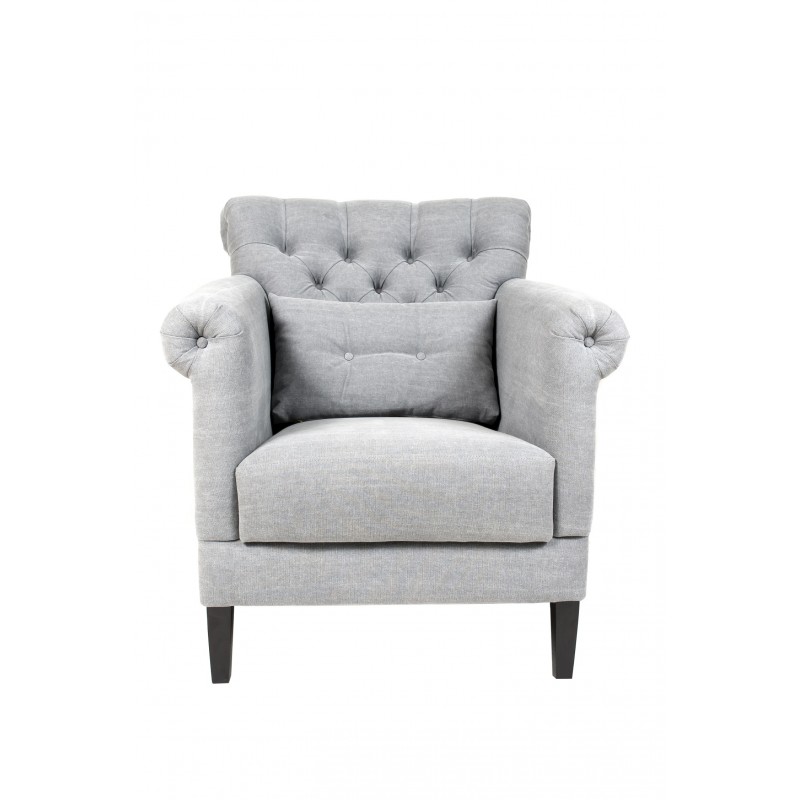 Fauteuil Club Lounge Designer Stoel Gestoffeerde Bankstoel 1-Zits Relax TV Grijs