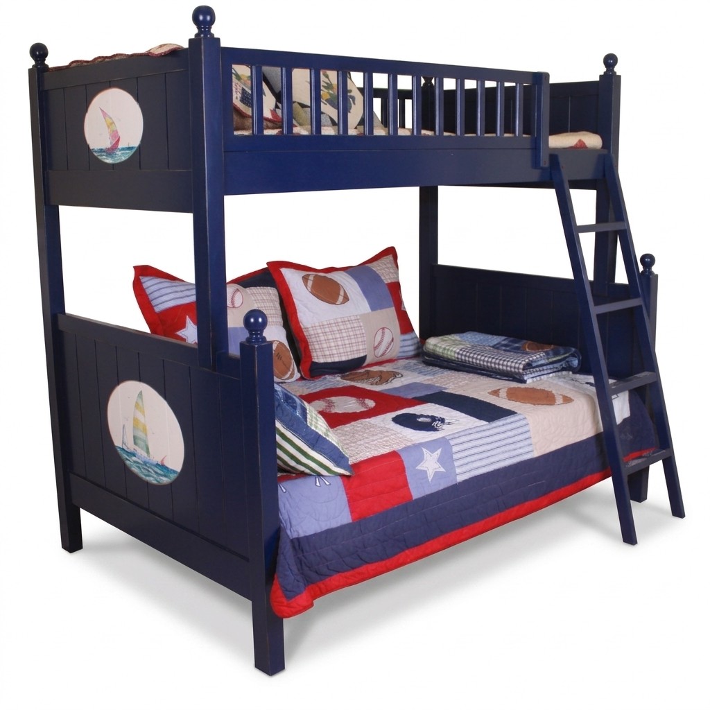 Klassiek kinderbed stapelbed blauw hoogslaper speelbed kinderbed stapelbed