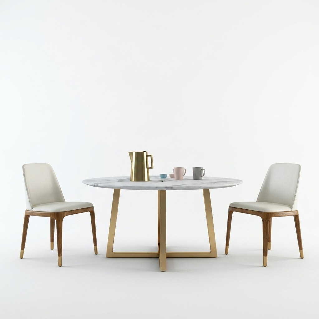 Ontwerp Eettafel Rond Metaal Ronde Tafels Woonkamer Luxe Goud