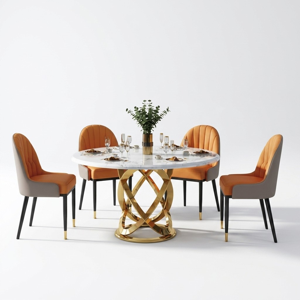 Hoogwaardige woonkamer ronde tafels - Ronde designer roestvrijstalen tafel