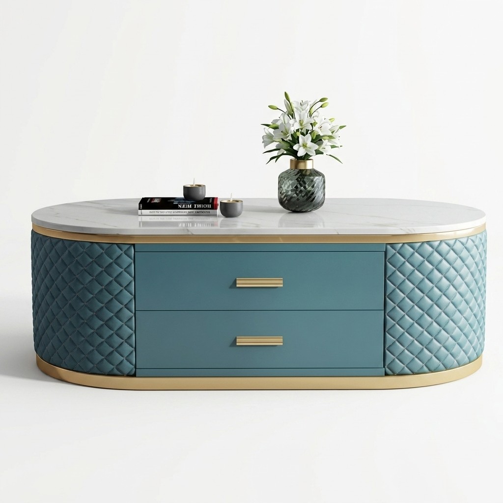 Hoogwaardige woonkamertafels - Ovaal ontwerp RVS tafel luxe