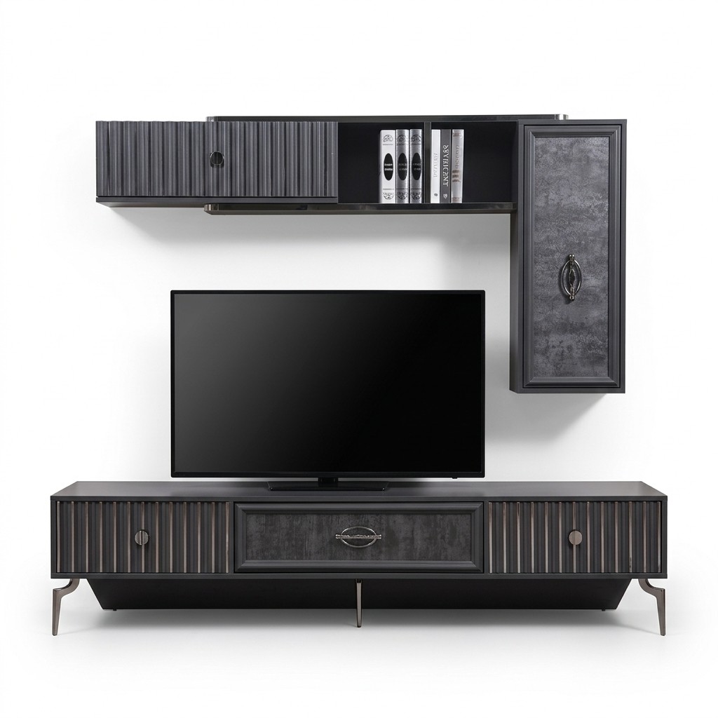 Luxe woonwand woonkamer dressoir RTV rek muurkast.