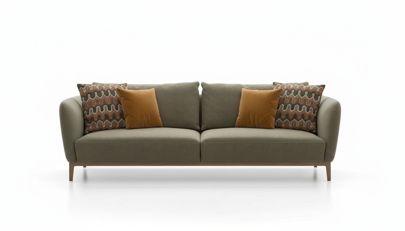 Olijfgroene driezits Moderne woonkamerbank Zitmeubel Bank Sofa