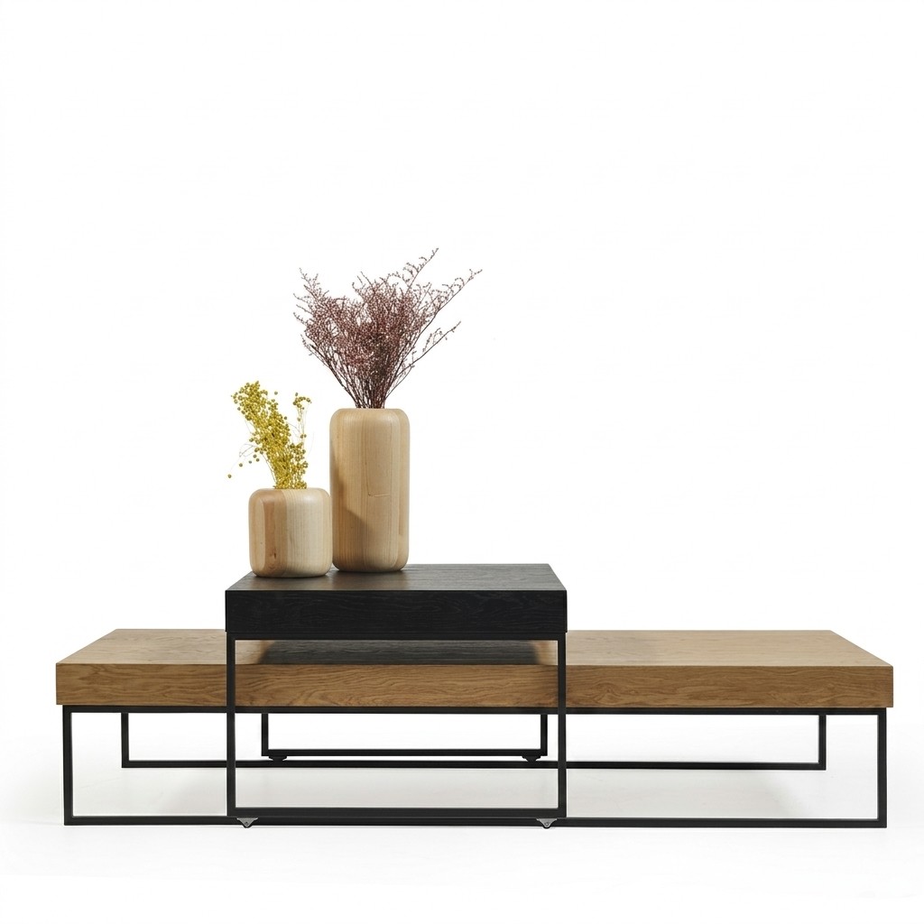 Holzhocker salontafel bijzettafel woonkamertafel houten tafel