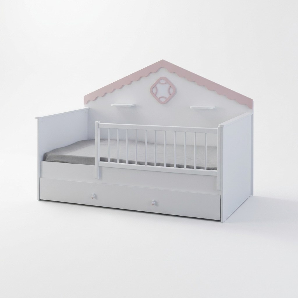 Kinderbox Bedje Kinderbedje Wieg Wit Hout Bed Modern