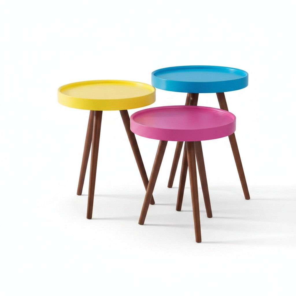 Bijzettafel 3x bruin Woonkamer meubels Materiaal Hout Design nieuw