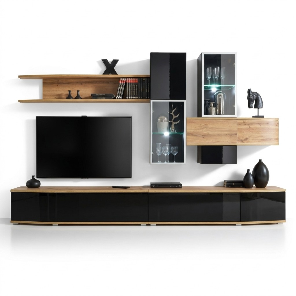 Ontwerper woonkamer Modern Design Woonkamer Luxe meubels Wandplanken Nieuw