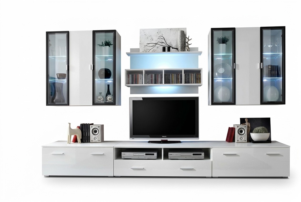 Wandmeubel ontwerper TV-standaard Woonkamer inrichting Hout Modern Meubilair