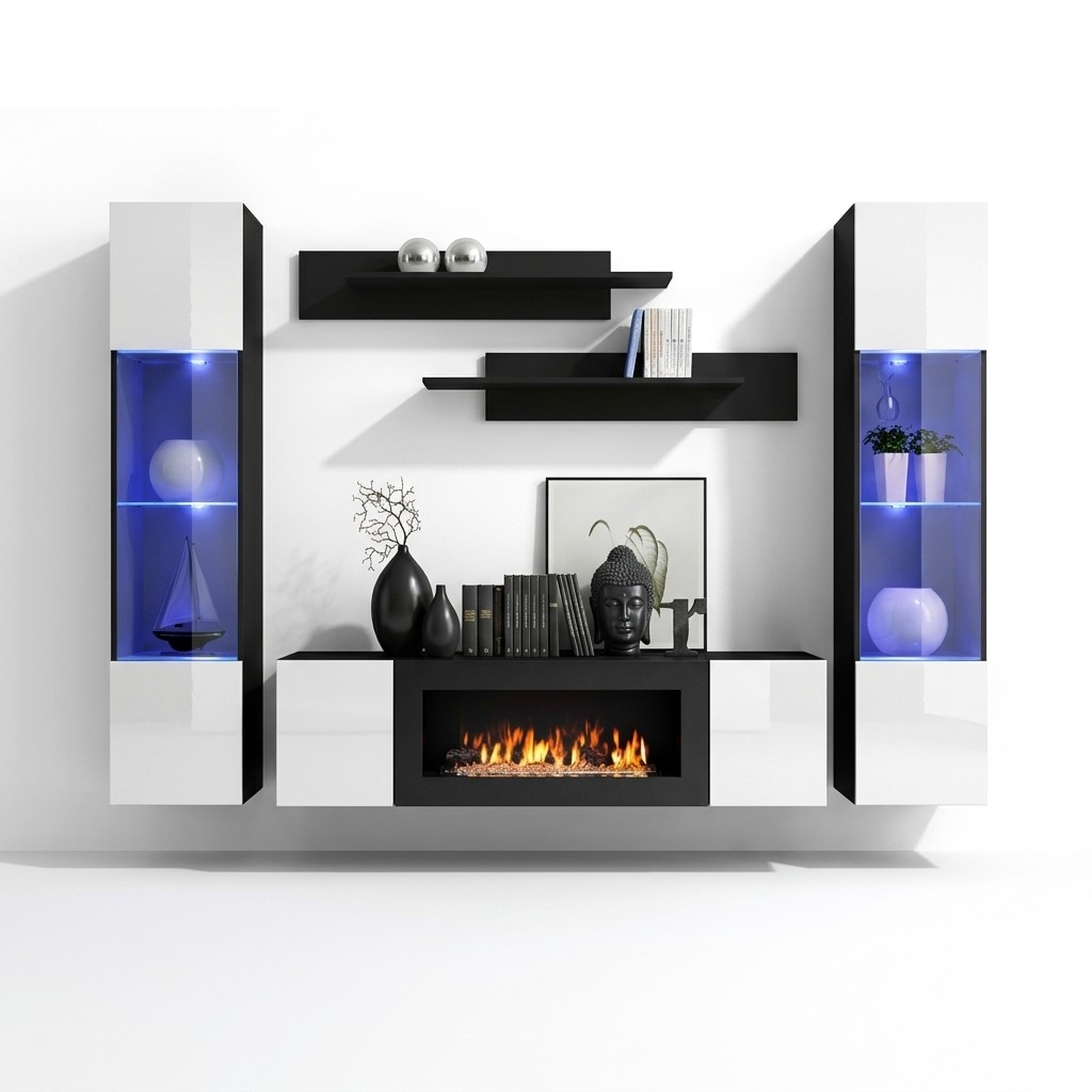 Luxe wandmeubel woonkamer Modern designer hangende vitrine dressoir Inrichting