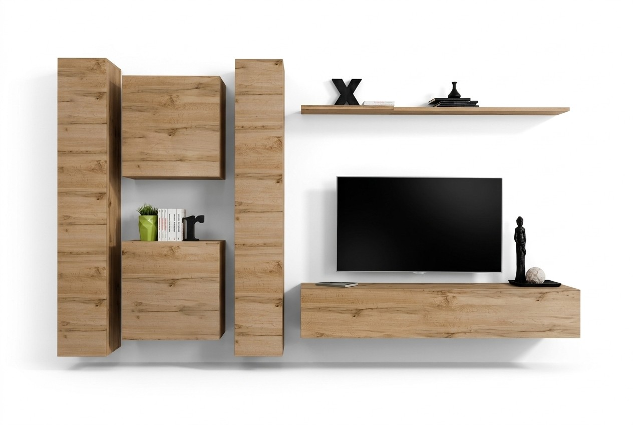 Muurkast Woonkamer Designer wandmeubel Muurrek Houten wandkast