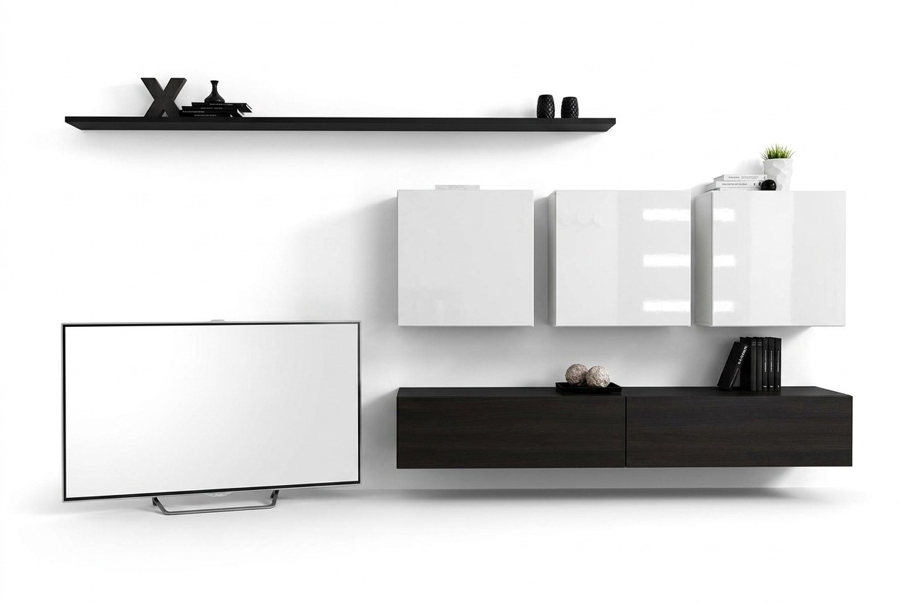 Ontwerper Moderne Woonwand Woonkamermeubels Zwart Houten Meubels Dressoir