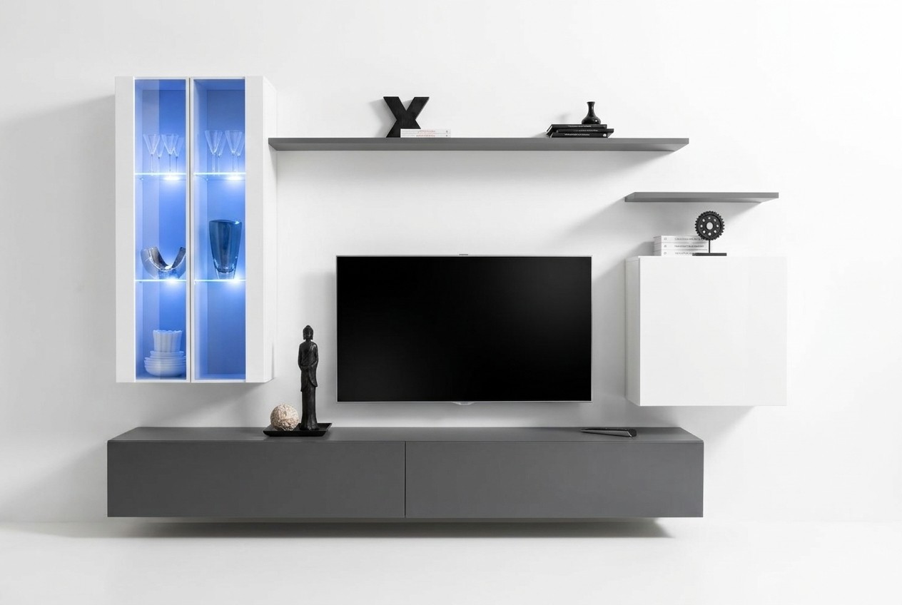 Grijze meubels Woonkamermeubilair Designer houten meubels Luxe stijl Kast Wandkast