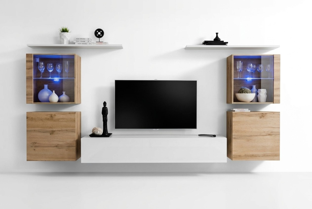 Luxe Wit Woonkamer Woonwand Ontwerper Groep Moderne Meubels TV-Standaard