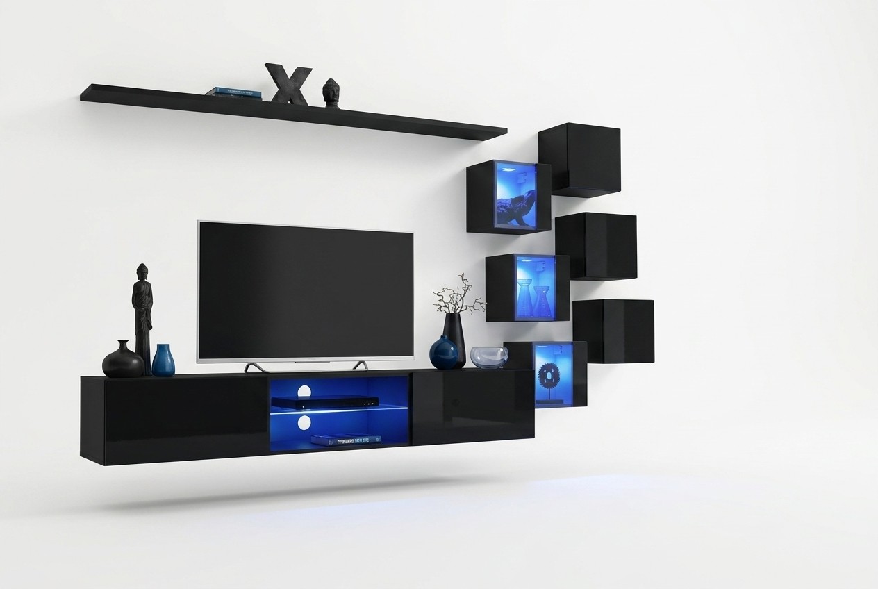 TV-stand Woonwand Dressoir Luxe set Modern Designerplanken Compleet