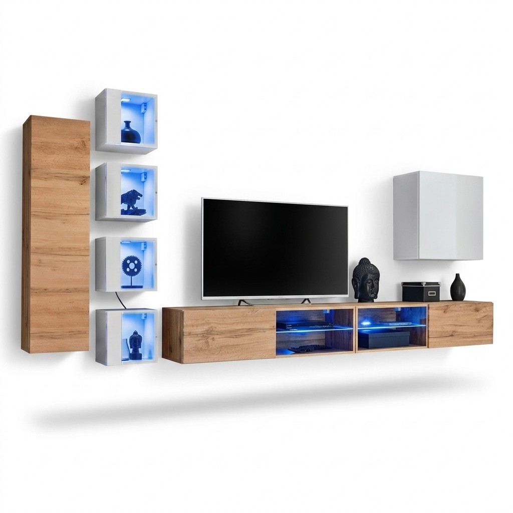 Ontwerper moderne meubels wandplanken tv-standaard wandkast hangkast houten meubels