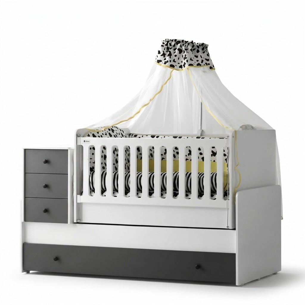 Modern kinderbed houten bed functioneel bed uitschuifbaar bed 200 hout wit