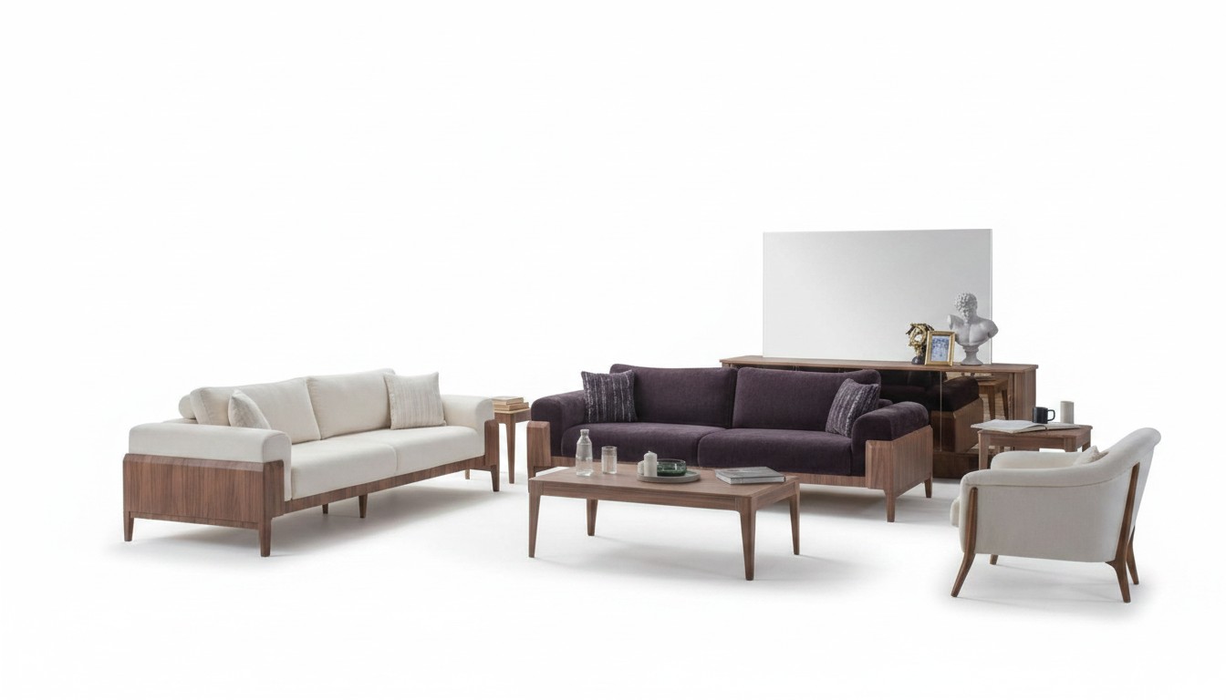 Meerkleurige bankstelset ontwerper witte 3-zits luxe fauteuil