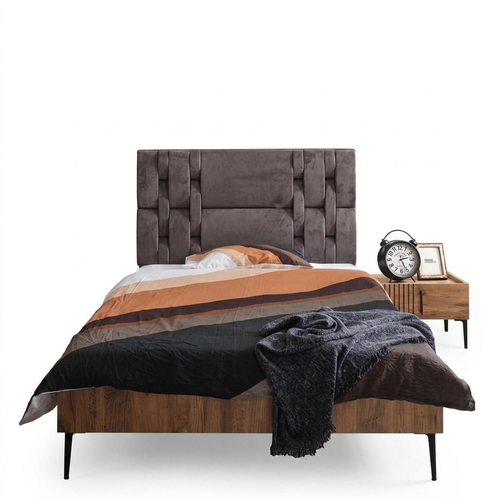 Luxe slaapkamer nachtkastje bedden bed 2-delige complete set design inrichting