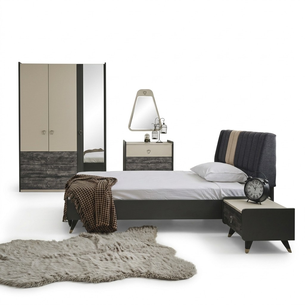 Luxe stijlvolle slaapkamer Modern meubilair Bed 5-delige sets