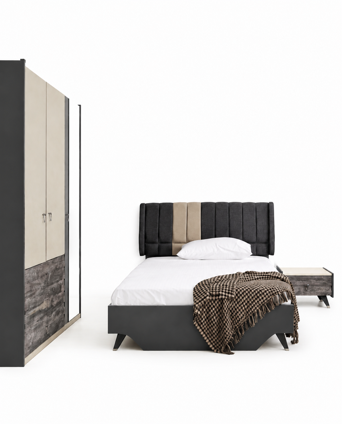 Luxe stijlvolle slaapkamerset Delta bed nachtkastje kledingkast