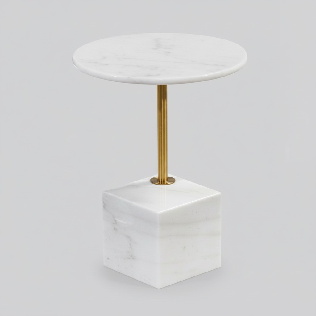 Kleine witte bijzettafel kunstmarmer woonkamer meubels bijzettafels