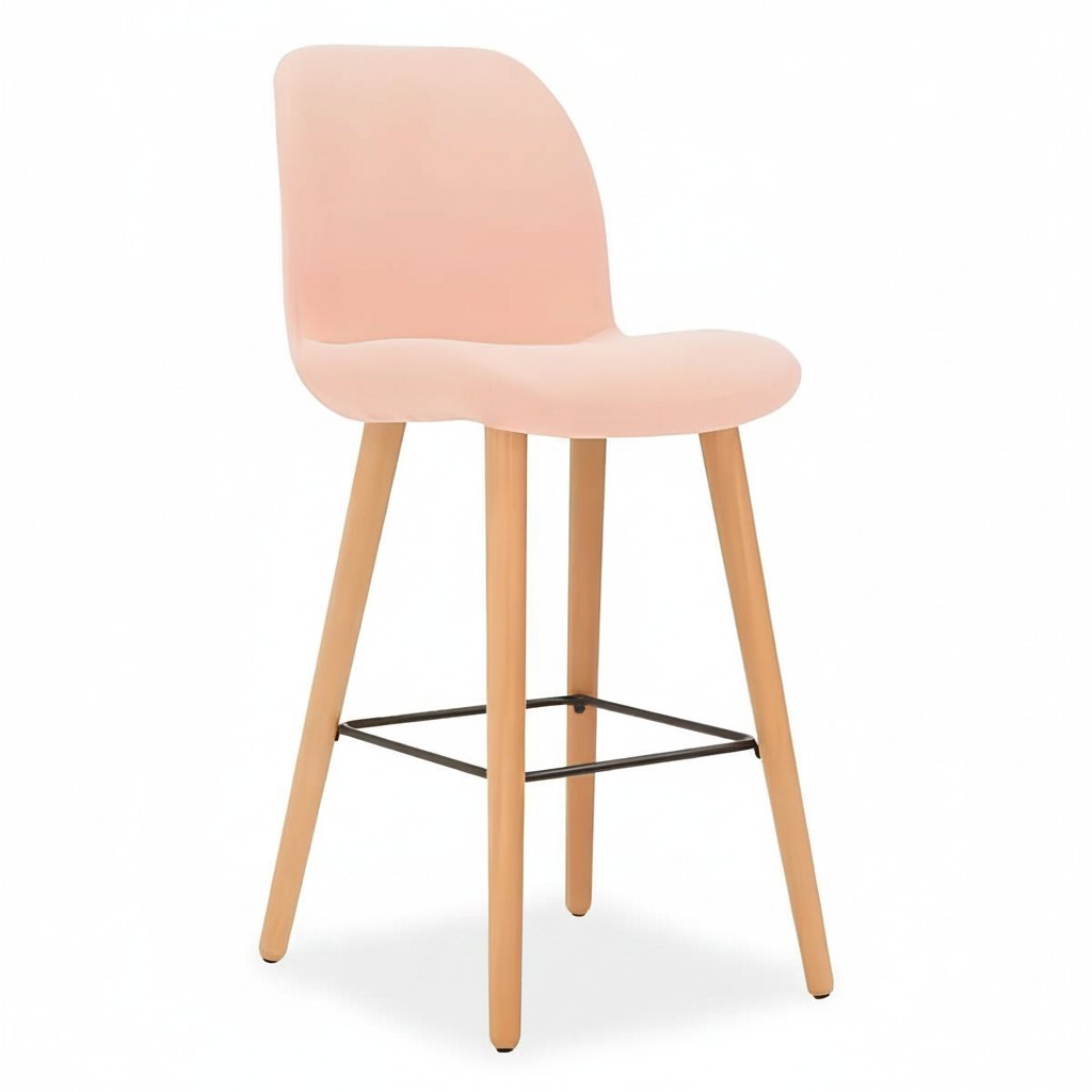 Moderne roze stoel designer barkruk hout stijlvol luxe meubels kruk nieuw