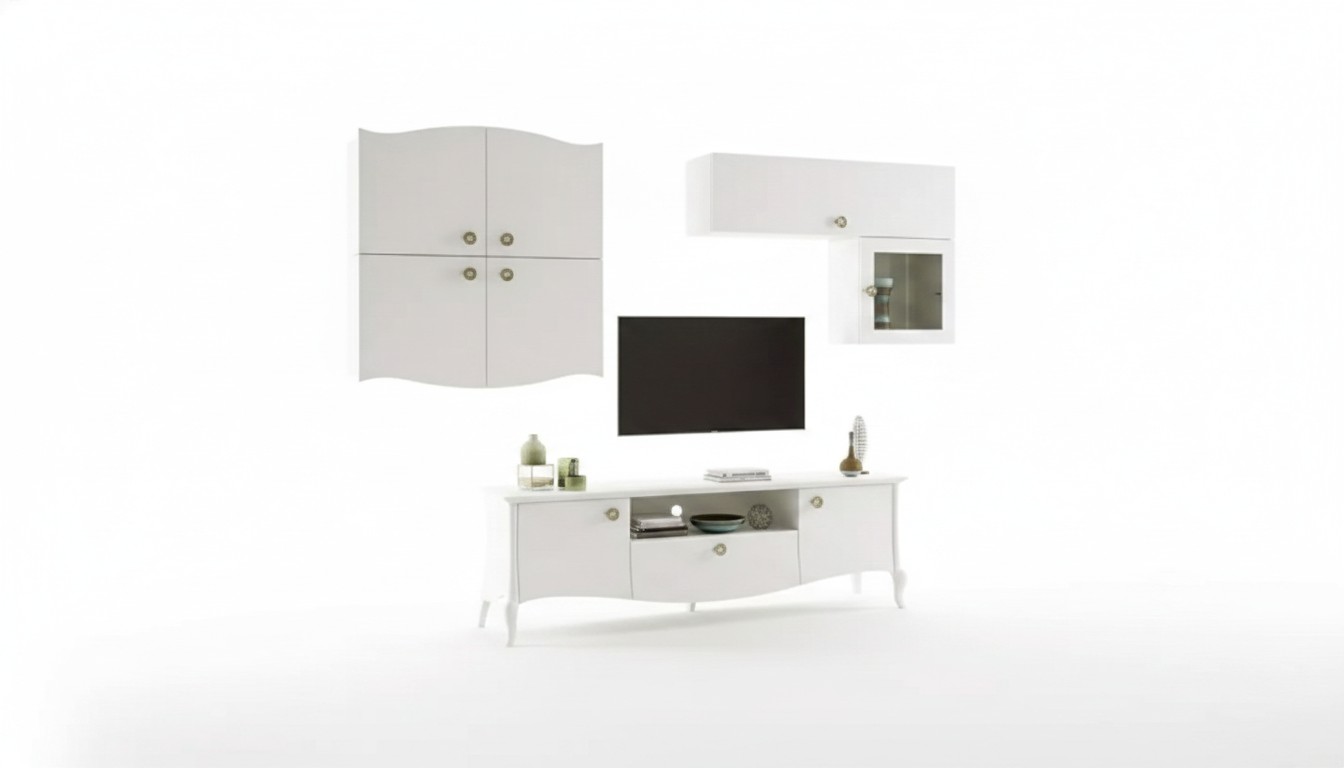 Luxe tv-standaard voor de woonkamer rtv Lowboard dressoir wandmeubel wit Nieuw