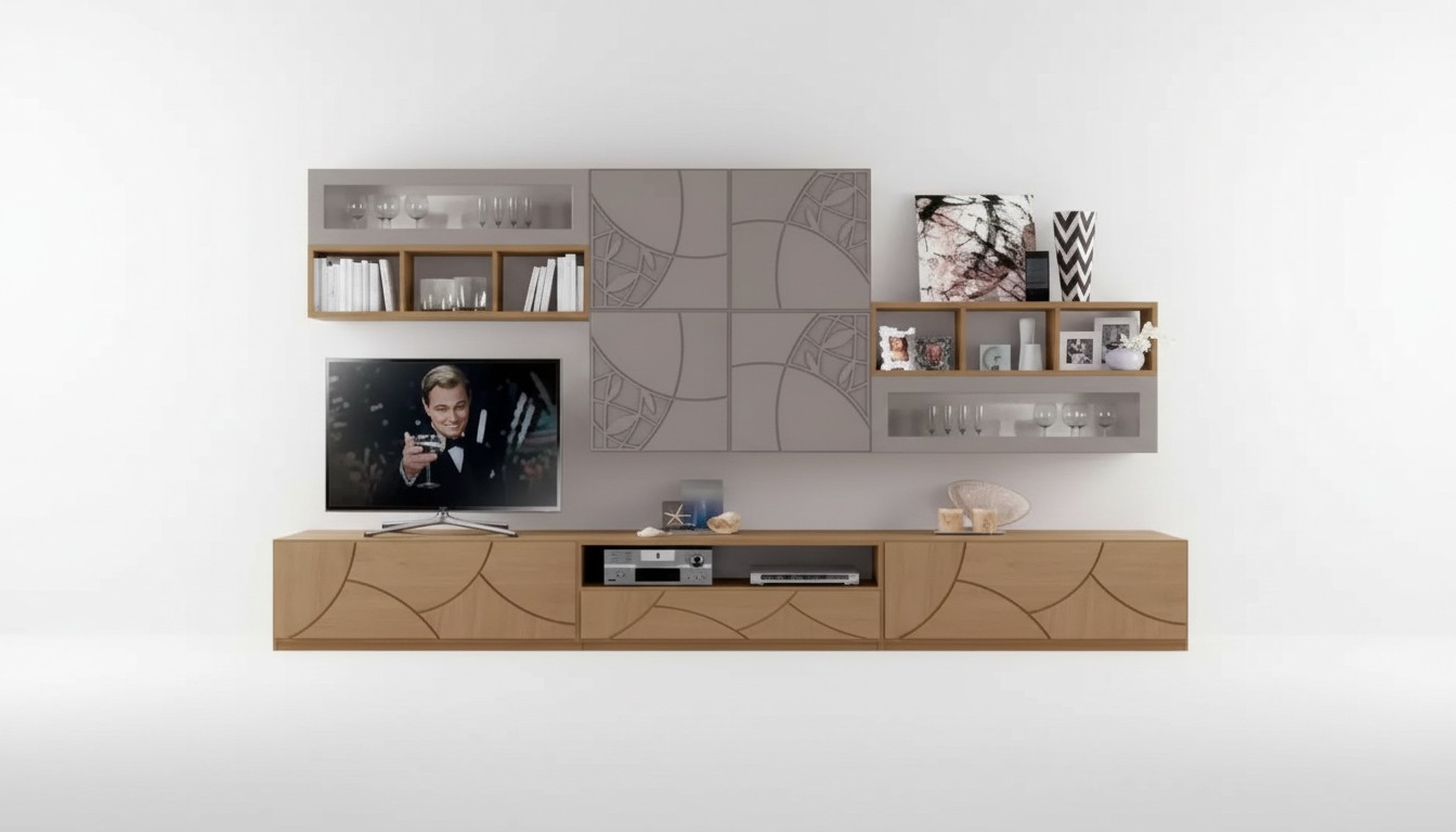 Ontwerp wandkast plank woonkamer houten kasten muurrekken Italië Nieuw