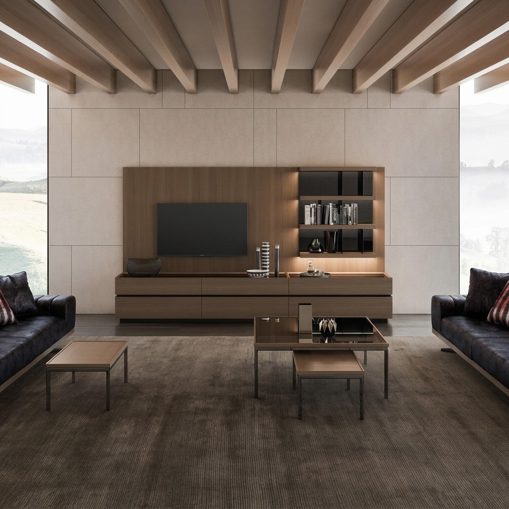 Houten meubels Woonkamer Luxe Wandmeubel Modern Design Inrichting Nieuw