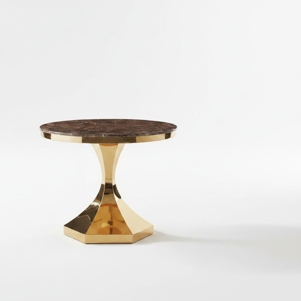 Eettafel meubels luxe hout modern roestvrij staal woonkamer design nieuw goud